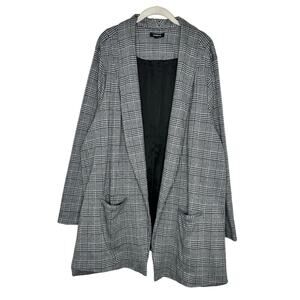 Torrid Open Blazer Women's 6X Black White Houndstooth Stretch Career Business